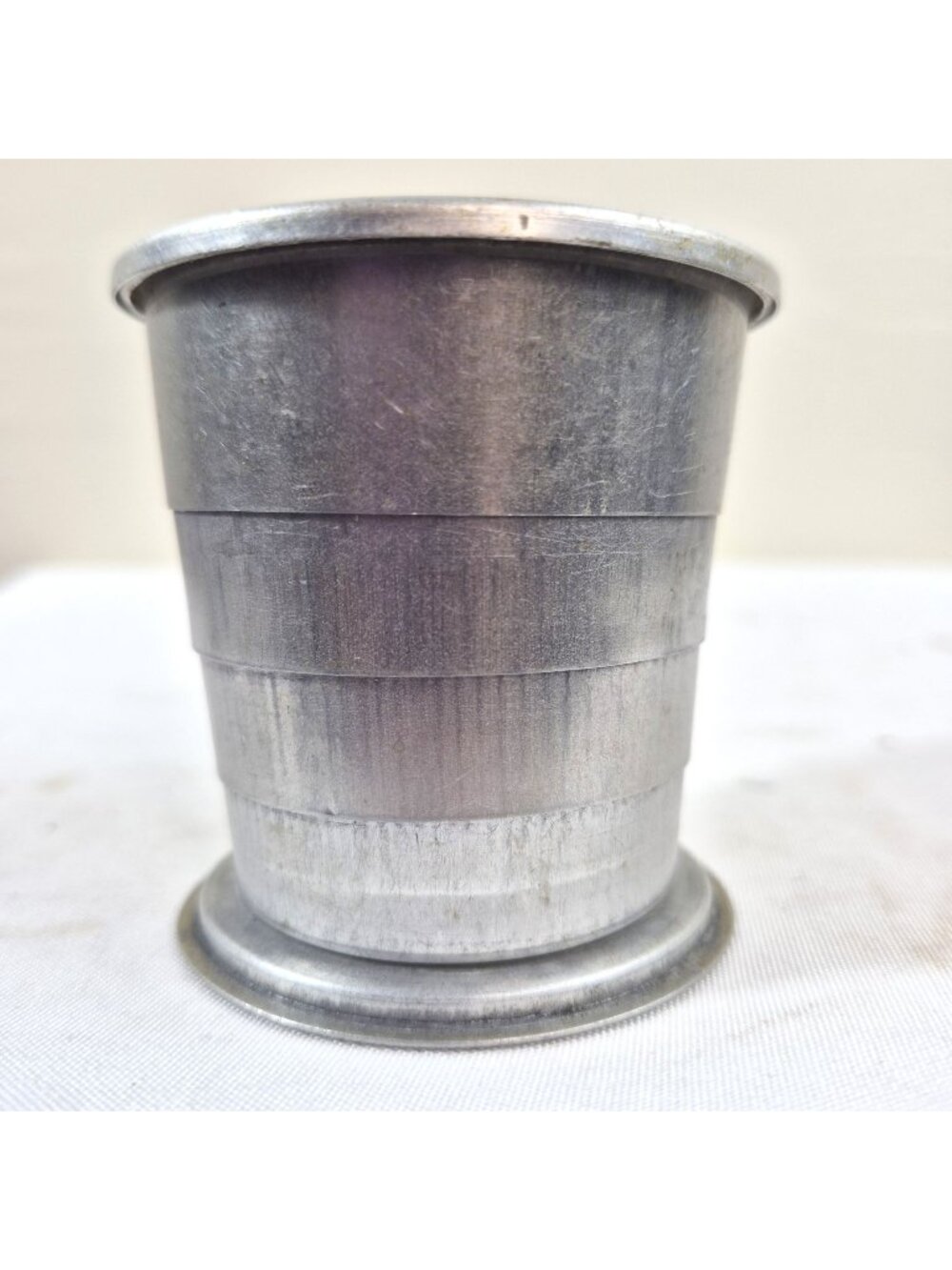 Collapsible Vintage Aluminum Cup 2.5" Tall Portable Camping Drinking Gear